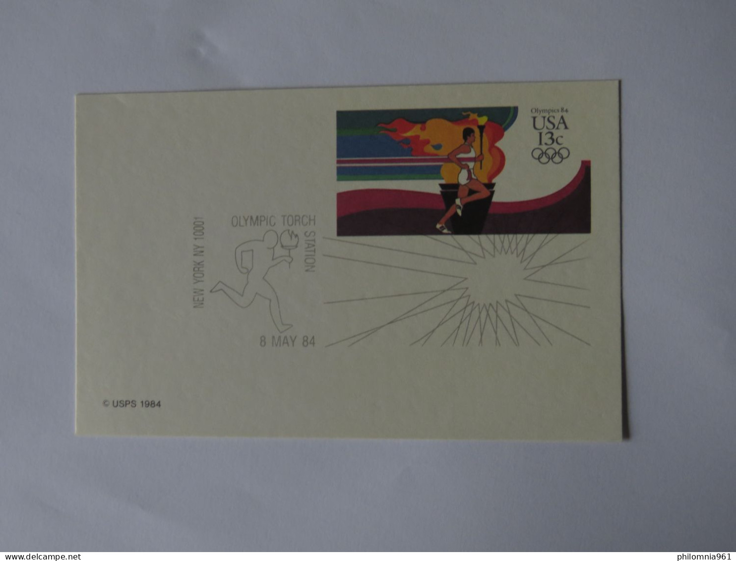 USA OLYMPIC TORCH STATION FDC 1984 - Sonstige & Ohne Zuordnung