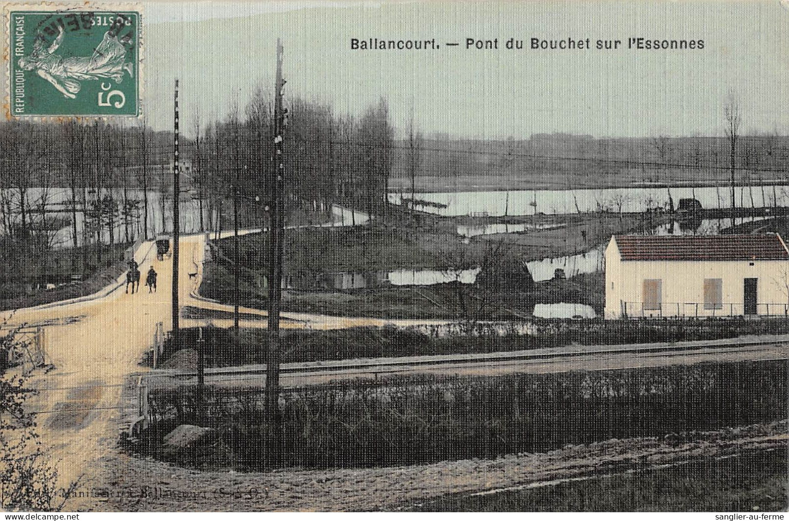 CPA 91 BALLANCOURT / PONT DU BOUCHET SUR L'ESSONNES / Cpa Toilée - Ballancourt Sur Essonne