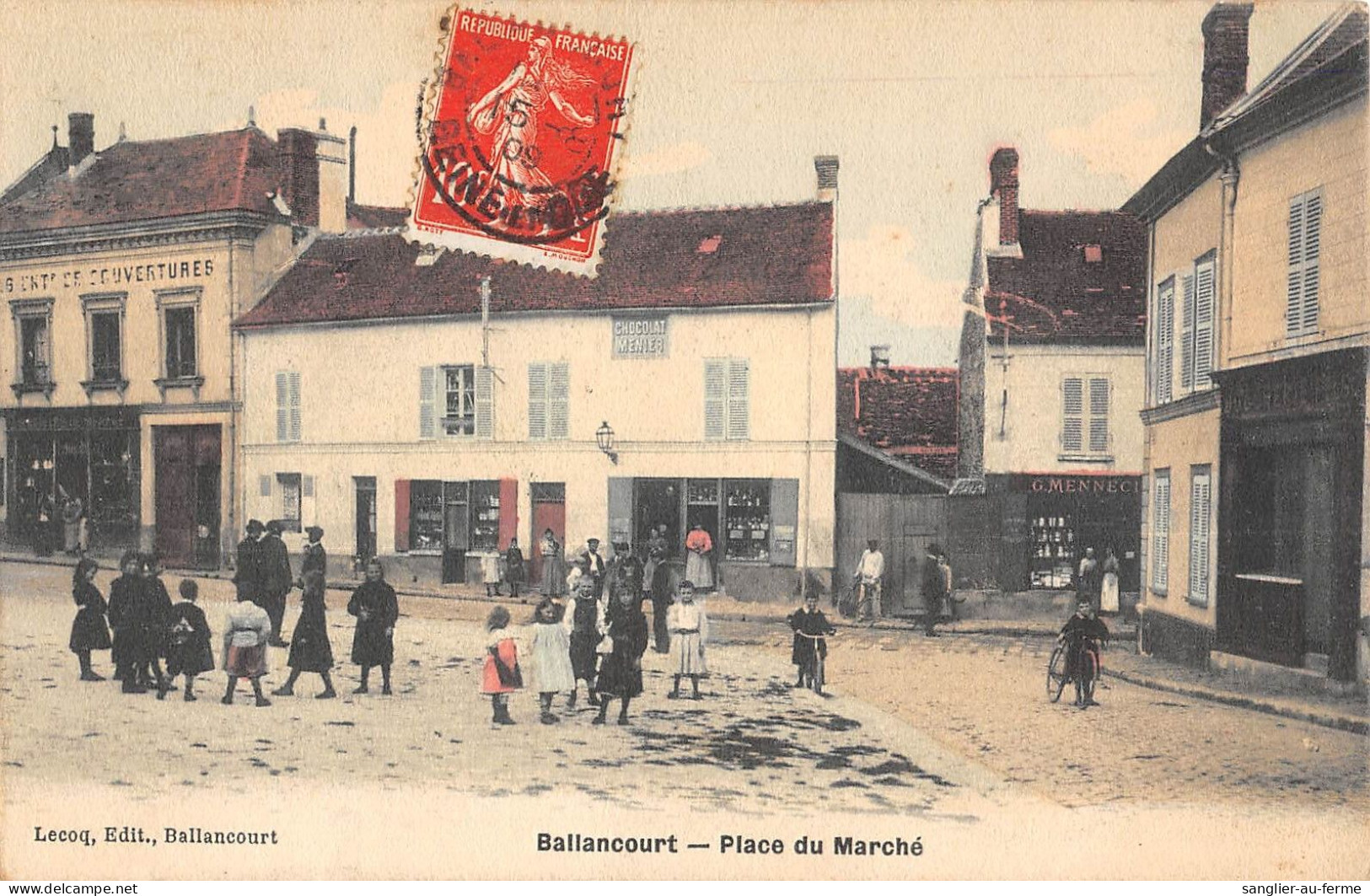 CPA 91 BALLANCOURT / PLACE DU MARCHE / ENFANTS - Ballancourt Sur Essonne