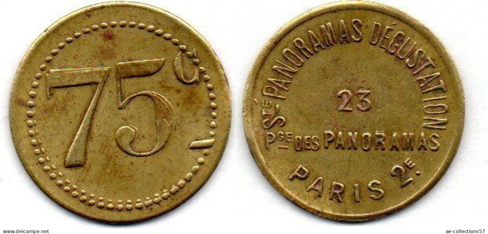 MA 20712 /  75 Centimes Paris - Société Panoramas Et Dégustation TTB - Professionnels / De Société