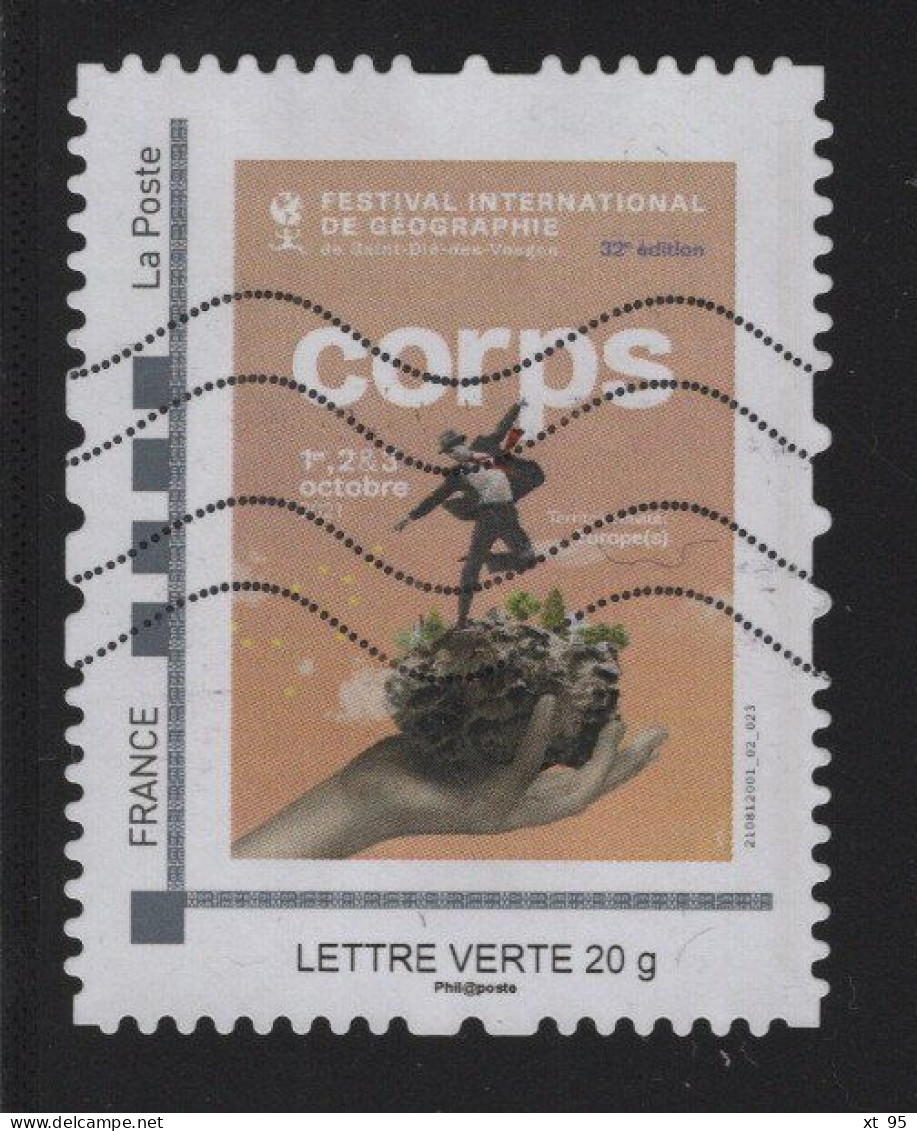 Timbre Personnalise Oblitere - Lettre Verte 20g - Corps - Used Stamps