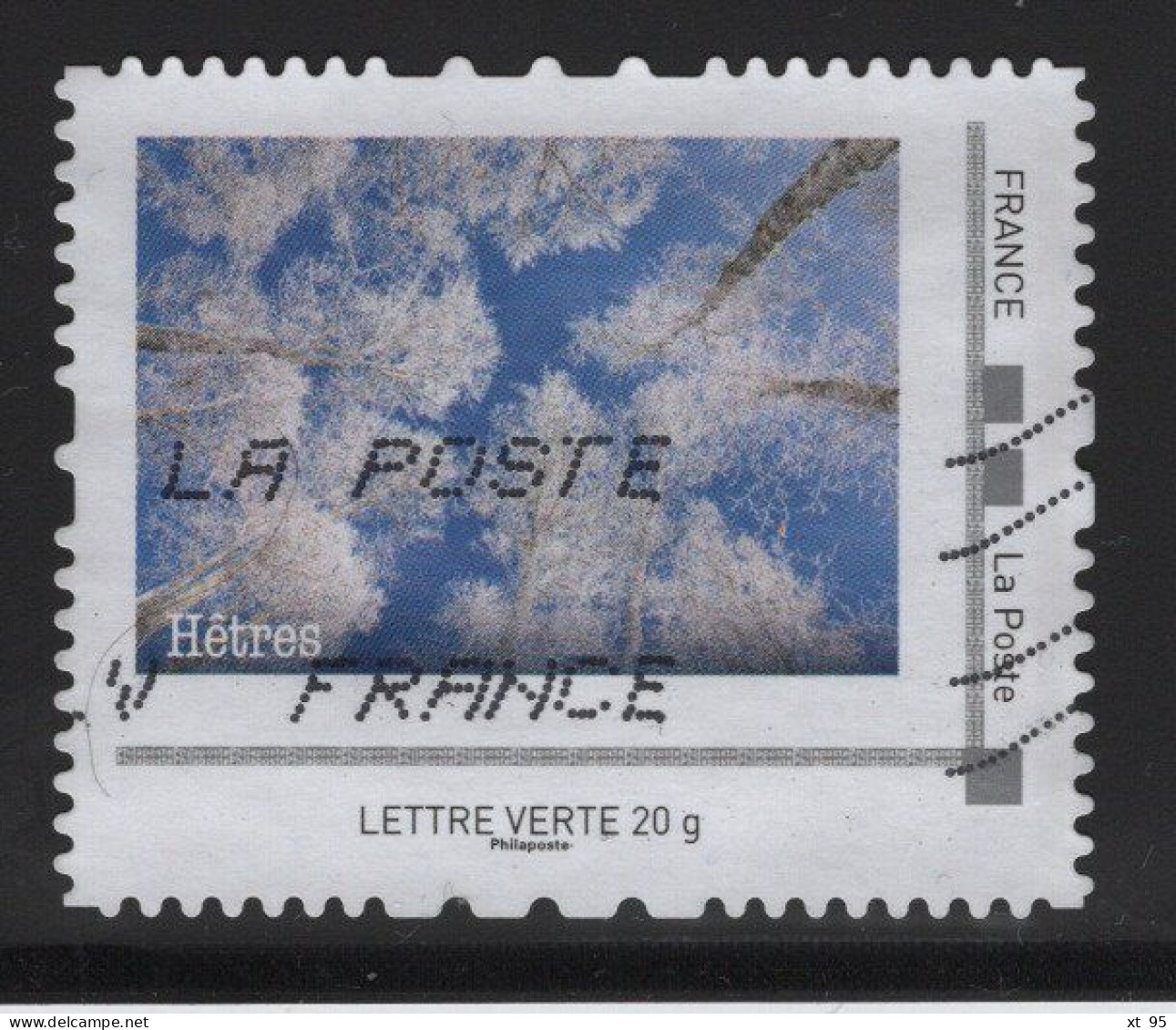 Timbre Personnalise Oblitere - Lettre Verte 20g - Hetres - Used Stamps