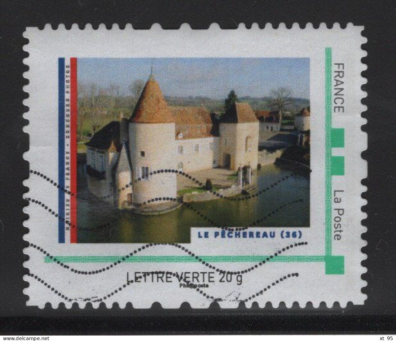 Timbre Personnalise Oblitere - Lettre Verte 20g - Le Pechereau - Usati