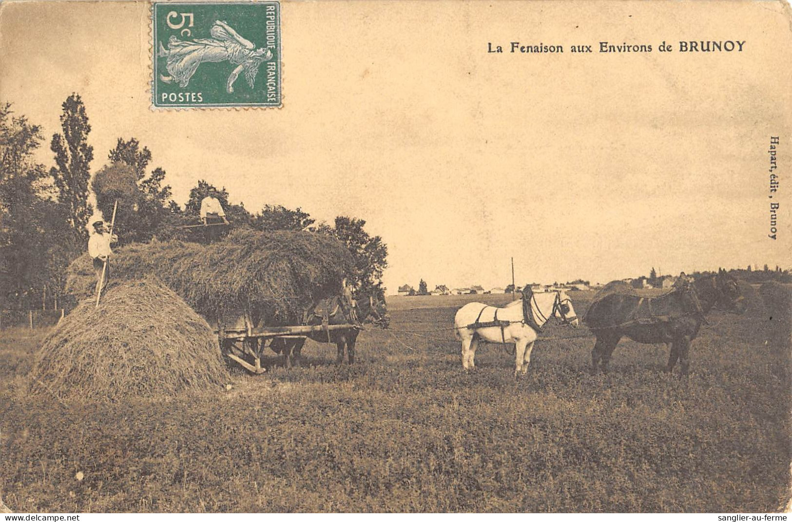 CPA 91 LA FENAISON AUX ENVIRONS DE BRUNOY / SCENE DE FENAISON / AGRICULTURE - Autres & Non Classés