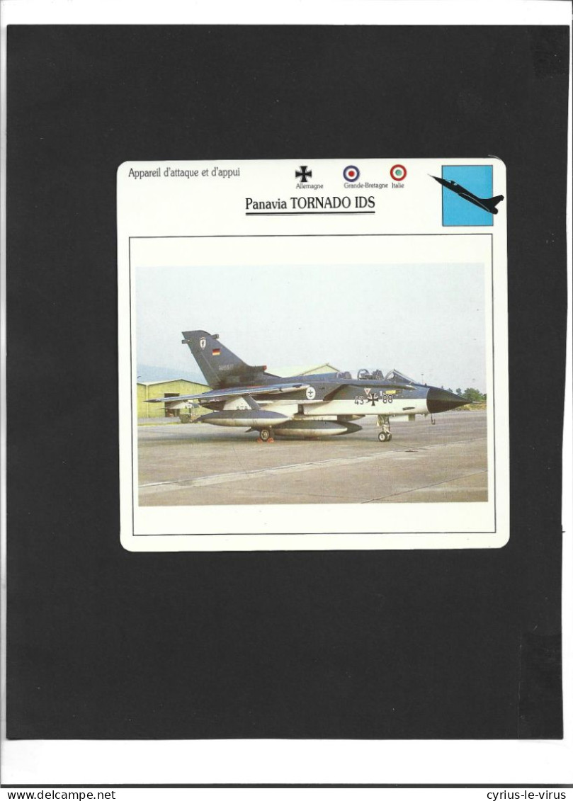 Fiches Illustrées Avions  / Allemagne / Grande-Bretagne/ Italie  ** Appareil D'attaque Et D'appui / Panavia Tornado IDS - Vliegtuigen