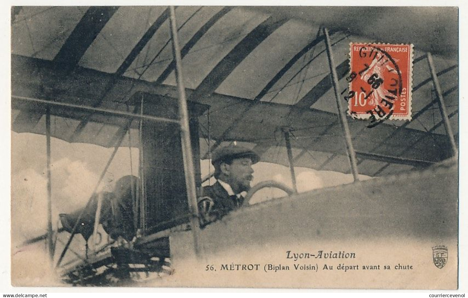 CPA - FRANCE - AVIATION - Lyon-Aviation - METROT (Biplan Voisin) Au Départ Avant Sa Chute - ....-1914: Precursors