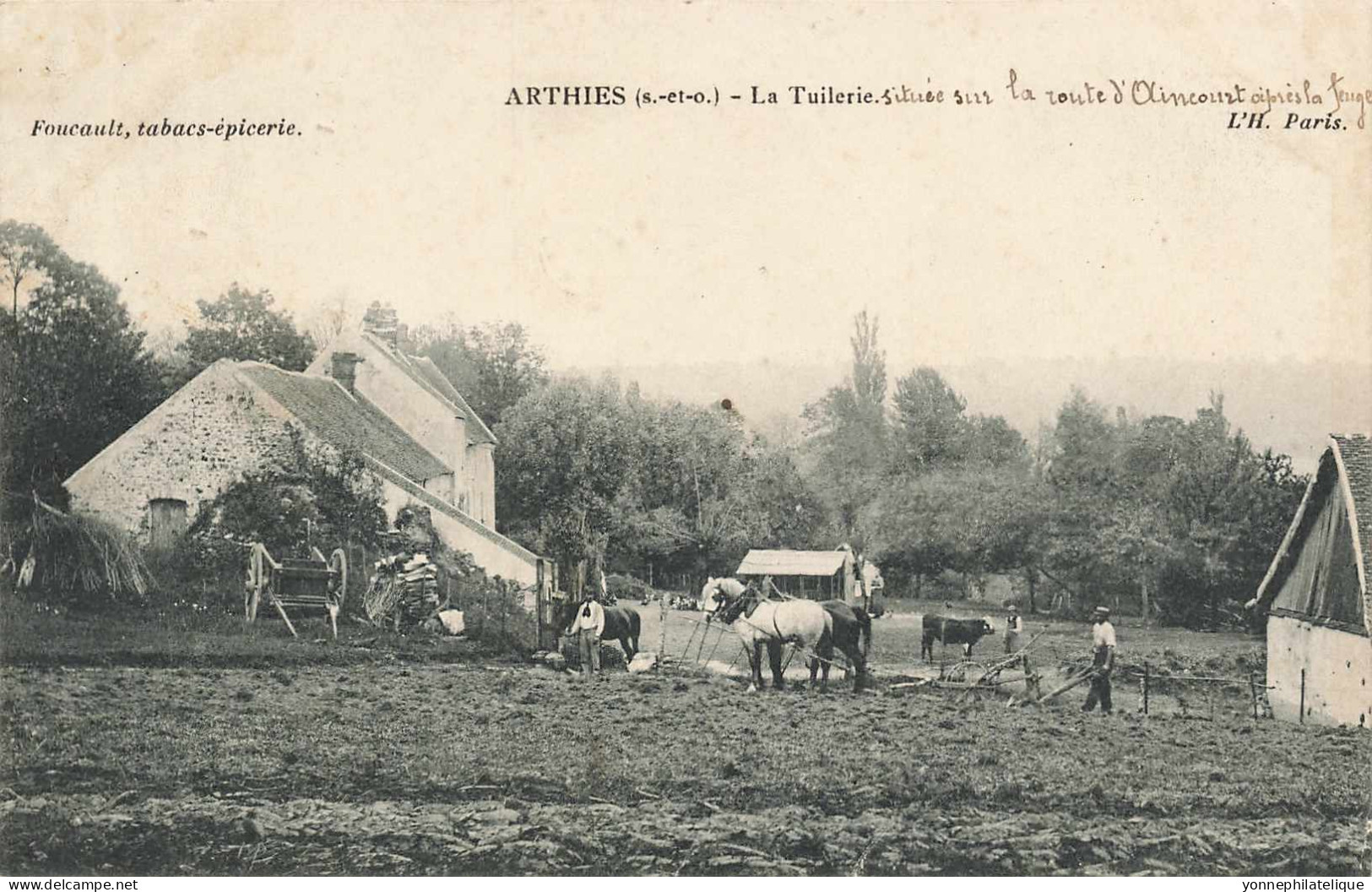 95 - VAL D'OISE - ARTHIES - Tuilerie Route D'Olincourt - Superbe Circulée 1907 - 10367 - Arthies