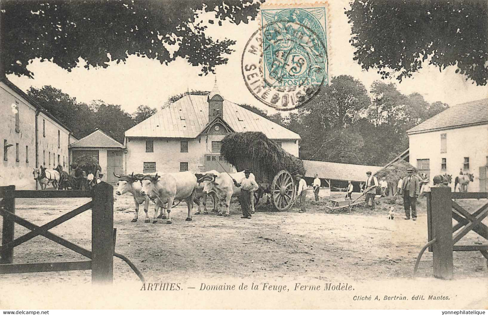 95 - VAL D'OISE - ARTHIES - Domaine De La Feuge, Ferme Modèle - Attelage De Bœufs - Superbe - 10369 - Arthies