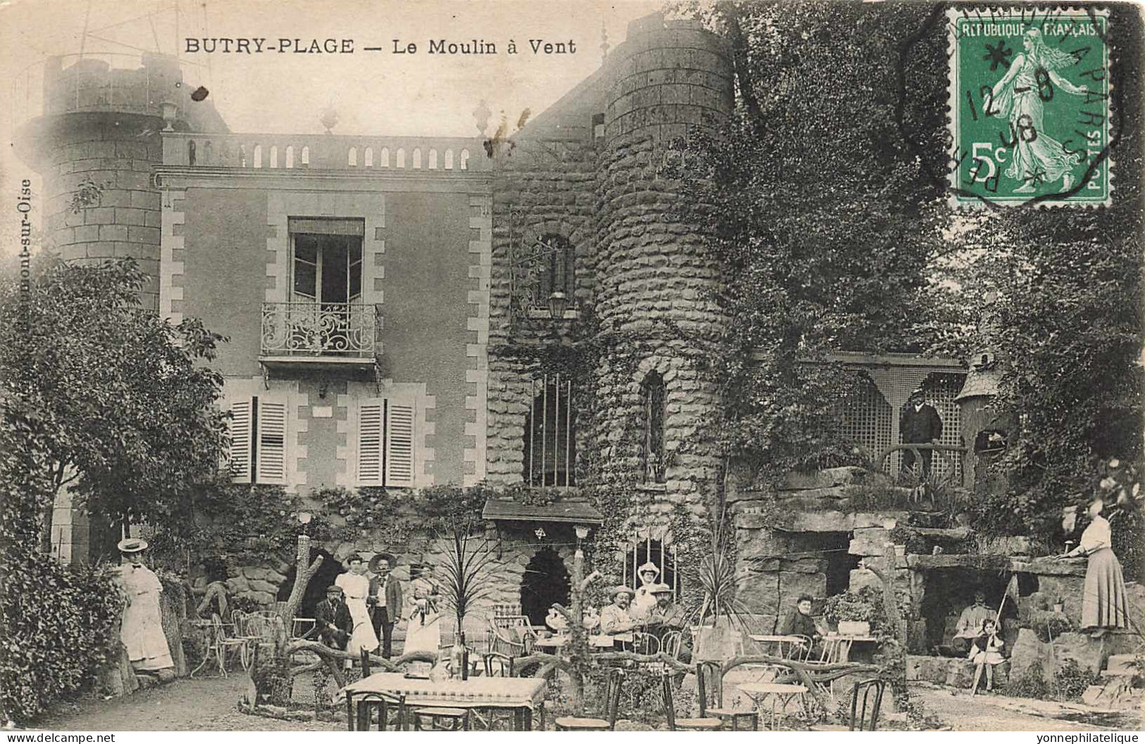 95 - VAL D'OISE - BUTRY-PLAGE - Le Moulin à Vent - Restaurant - Terrasse Animée - Légèrement Décollée - 10454 - Butry