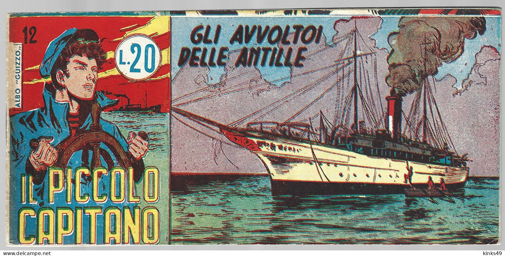 M246> IL PICCOLO CAPITANO - Tomasina - N° 12 < Gli Avvoltoi Delle Antille > 22 GENNAIO 1955 - Premières éditions