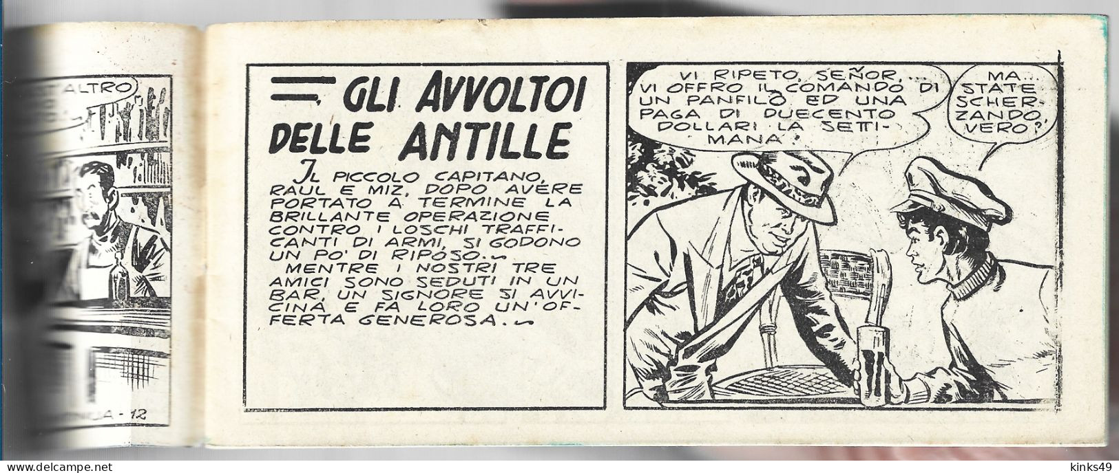 M246> IL PICCOLO CAPITANO - Tomasina - N° 12 < Gli Avvoltoi Delle Antille > 22 GENNAIO 1955 - First Editions