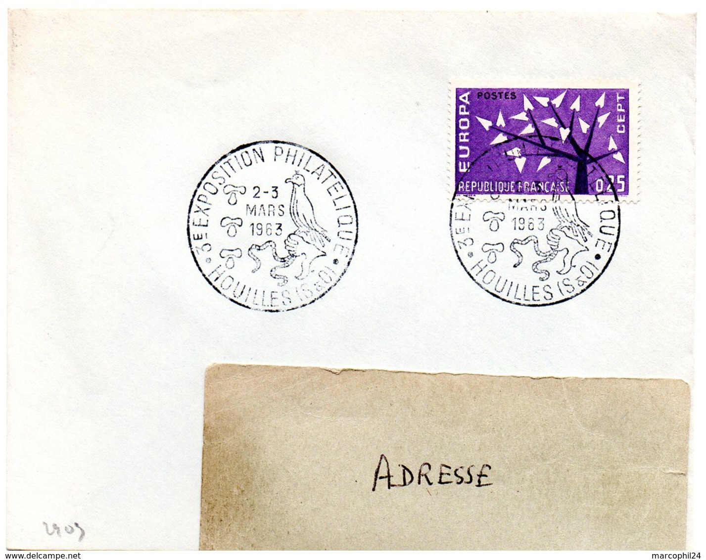 OISEAU = 78 HOUILLES 1963 =  CACHET  Illustré  ' EXPOSITION PHILATELIQUE ' - Mechanical Postmarks (Advertisement)