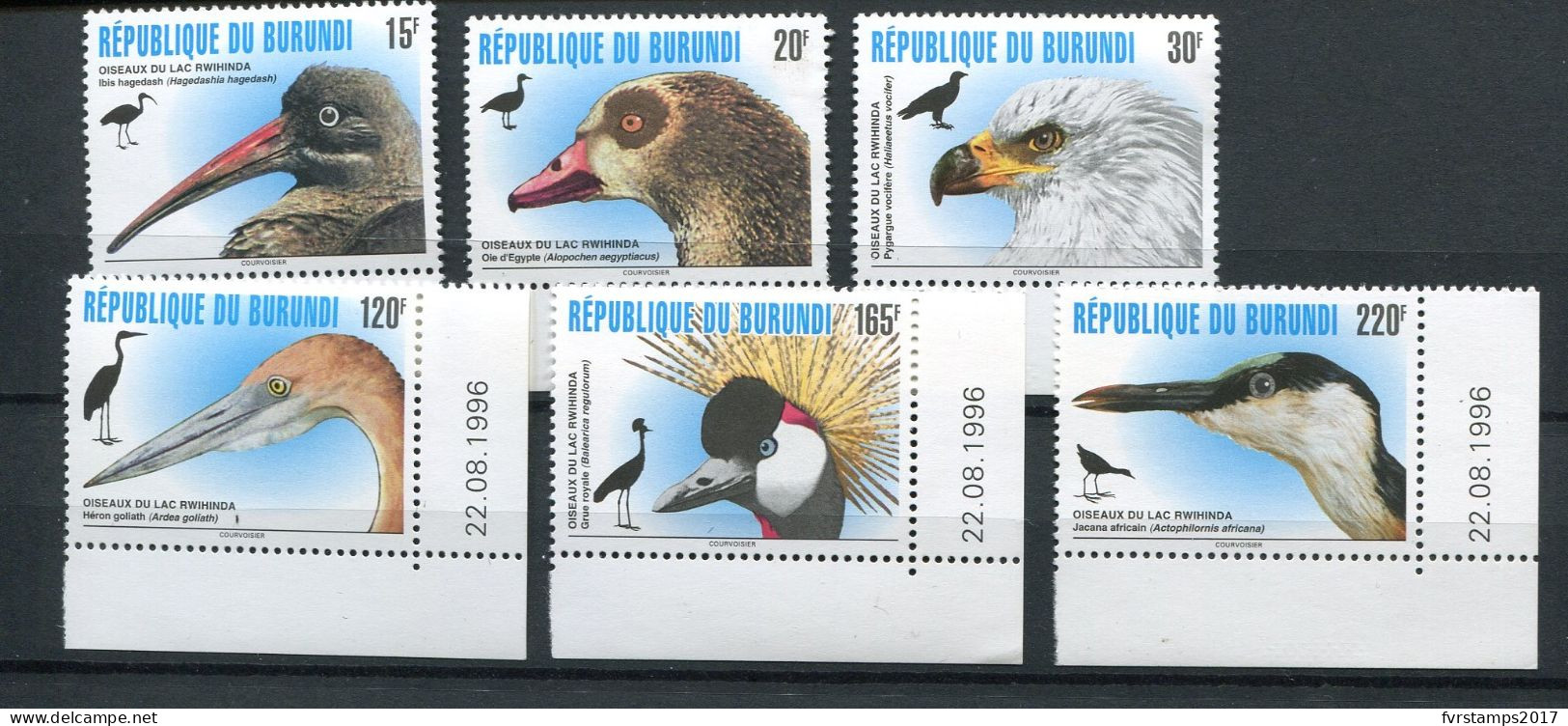 Burundi - 1996 - OCB 1076-1081 - MNH ** - Birds Vogels Oiseaux Lac Rwihinda - Cv € 13,00 - Ongebruikt