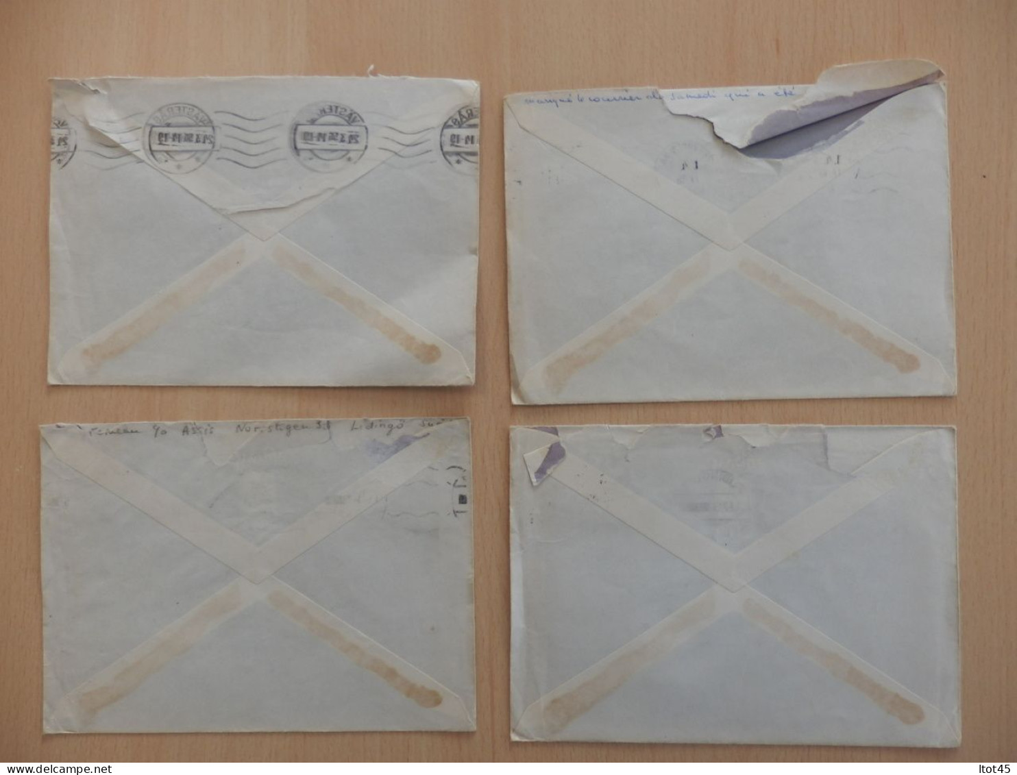 LOT DE 4 ENVELOPPES SUEDE 1956 - 1930- ... Franqueo II