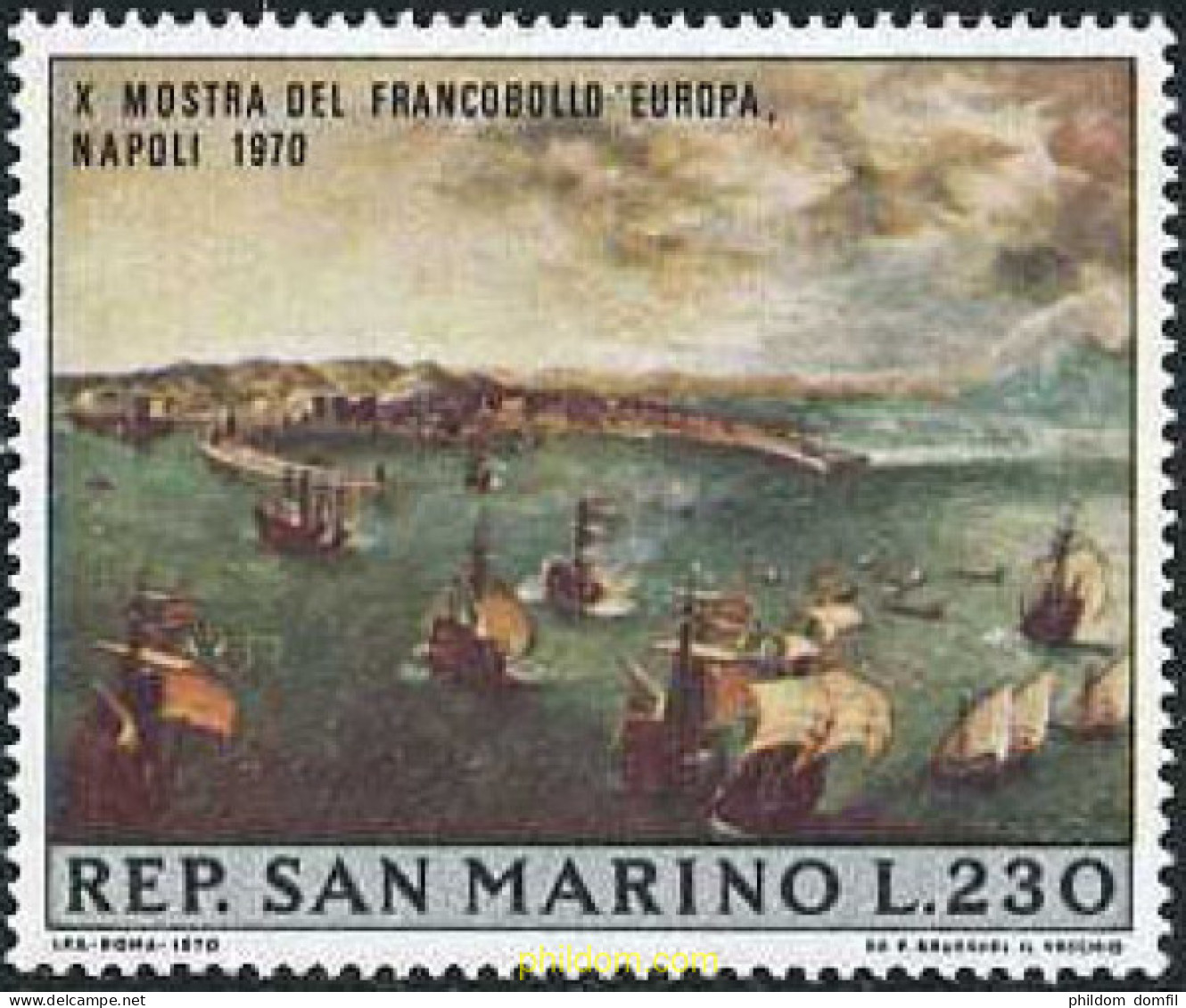 140870 MNH SAN MARINO 1970 10 ANIVERSARIO DE LA EXPOSICION DEL SELLO EUROPA EN NAPOLES - Usados