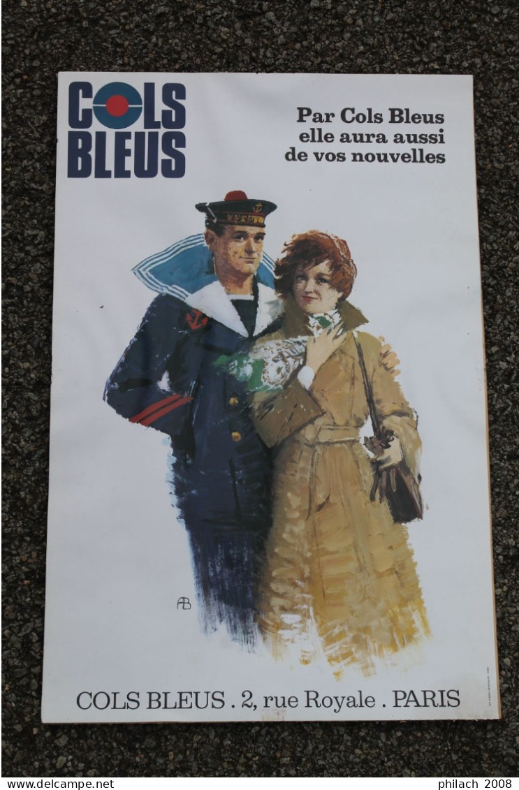 Superbe Affiche De La Revue COLS BLEUS - Barcos