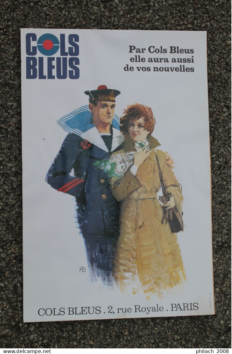 Superbe Affiche De La Revue COLS BLEUS - Barche