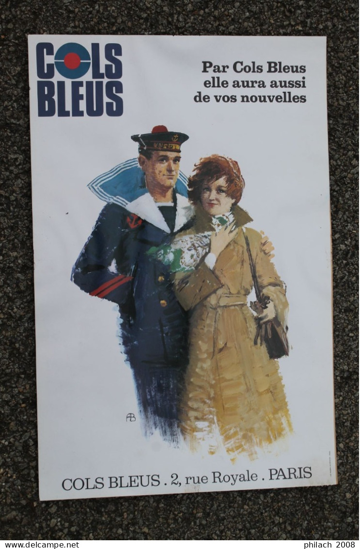 Superbe Affiche De La Revue COLS BLEUS - Barcos