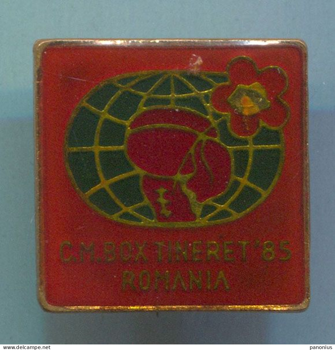 Boxing Box Boxe Pugilato - Junior Championship 1985, Romania, Vintage Pin, Badge, Abzeichen - Boxeo