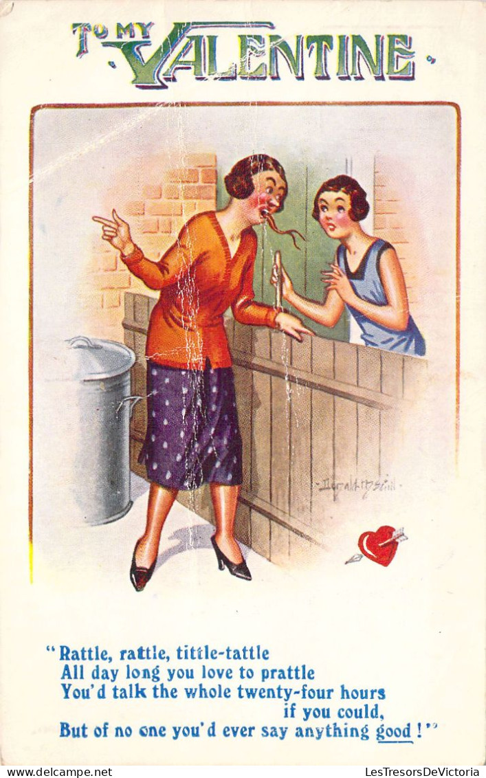 HUMOUR - Langue De Vipère Pour Une Saint Valentin  - Carte Postale Ancienne - Humor
