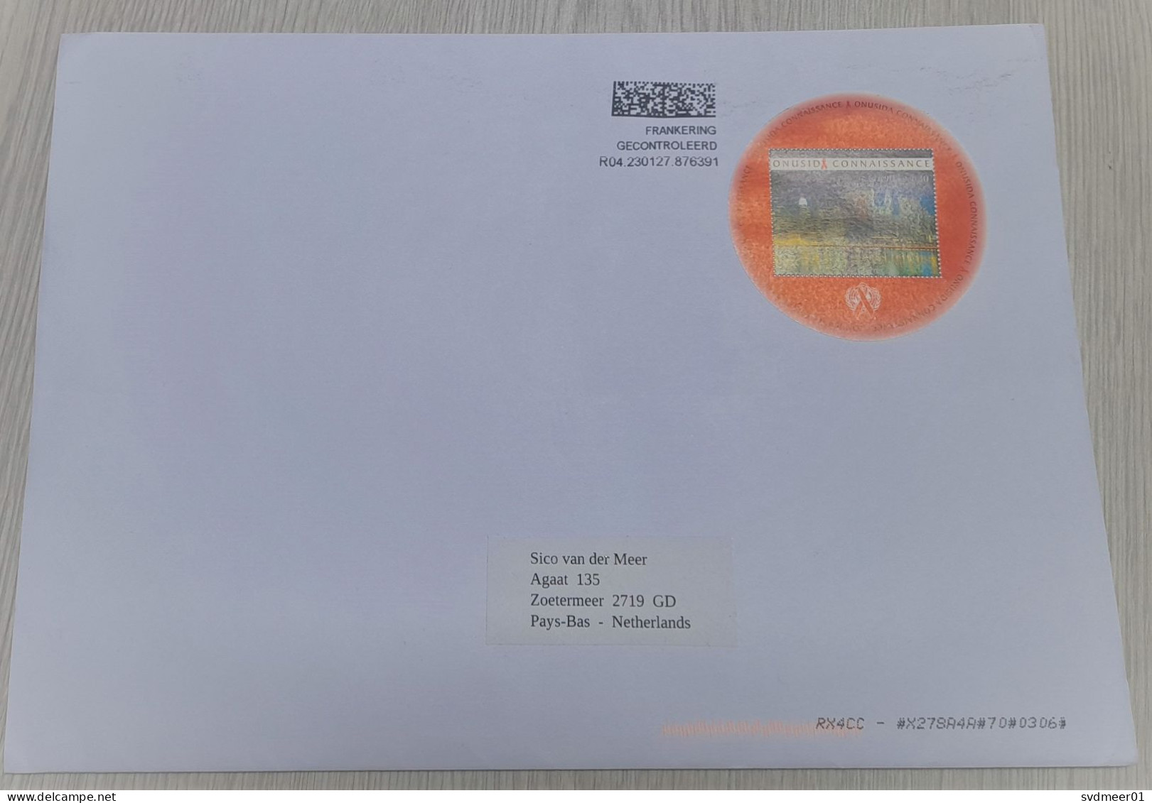 United Nations Geneva: Large Cover To Netherlands, 2023, 1 Stamp, Aids HIV, No Cancel, Postage Due (traces Of Use) - Briefe U. Dokumente