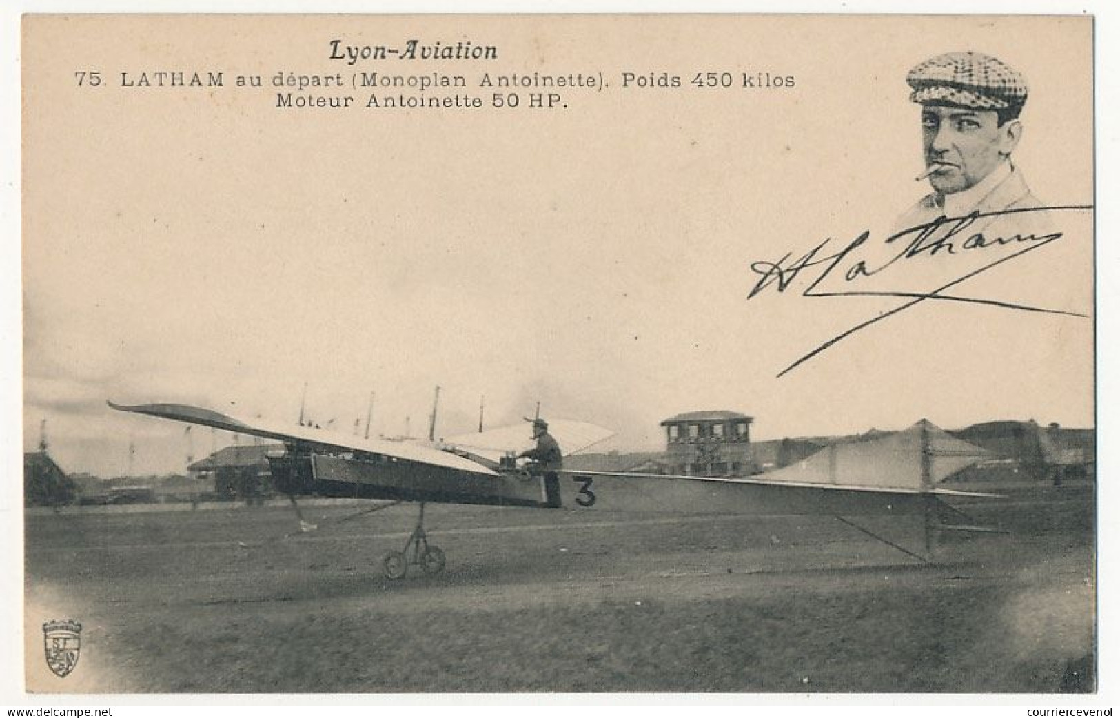 CPA - FRANCE -  LYON-AVIATION - Latham Au Départ (Monoplan Antoinette) - Flieger