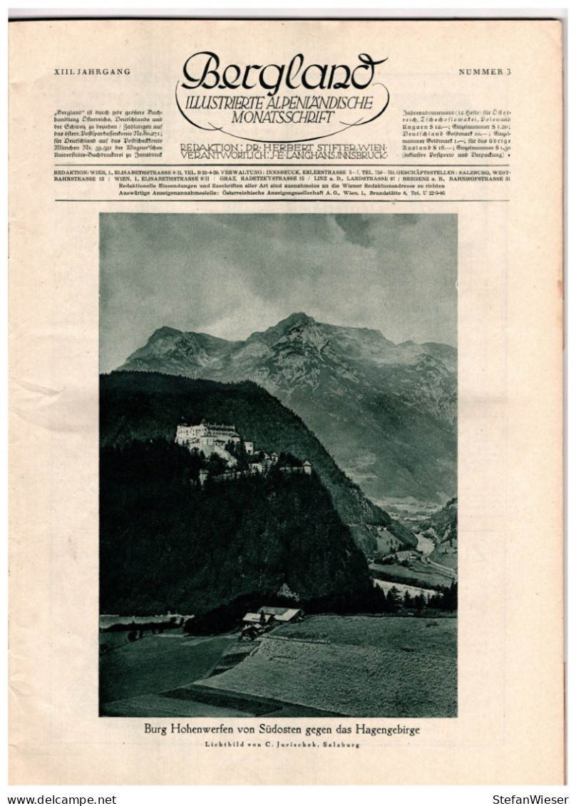 Bergland. Illustrierte Alpenländische Monatsschrift. 13. Jahrgang - 1931, Heft 3 - Travel & Entertainment