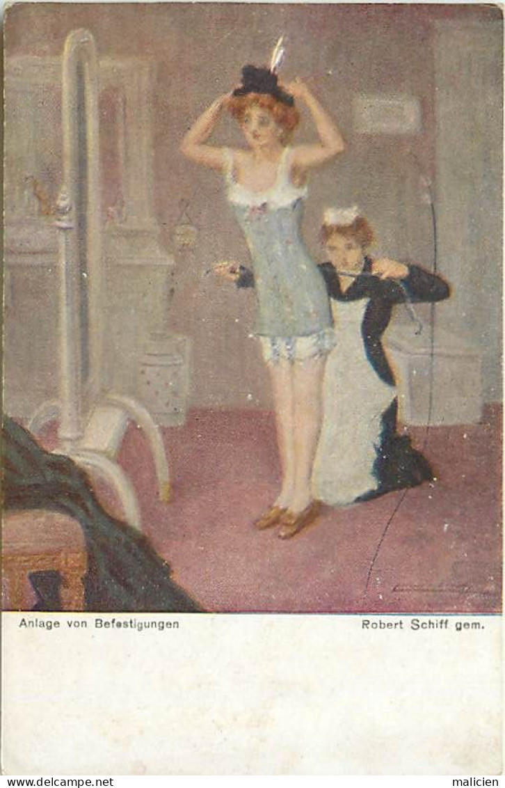 - Thèmes -ref-PP640- Illustrateurs - Illustrateur Robert Schiff - Femme - Le Laçage Du Corset - Wiener Kunst -n° 127.4 - Schiff, Robert