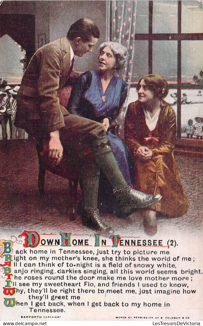 ETATS UNIS - Down Home In Tenessee - Homme En Costume Récite Un Poème à Sa Famille - Carte Postale Ancienne - Altri & Non Classificati