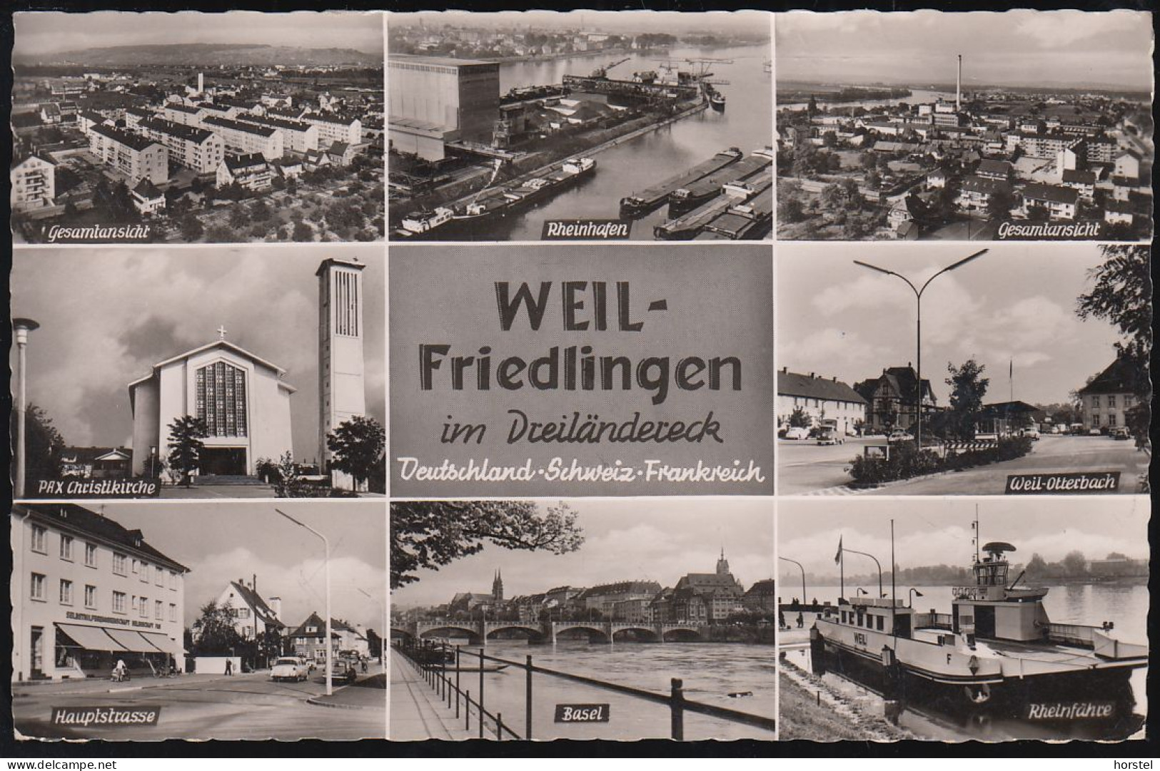 D-79576 Weil Am Rhein - Friedlingen - Alte Ansichten - Hauptstraße - Cars - Hafen - Rheinfähre - Bahnpoststempel ! - Weil Am Rhein