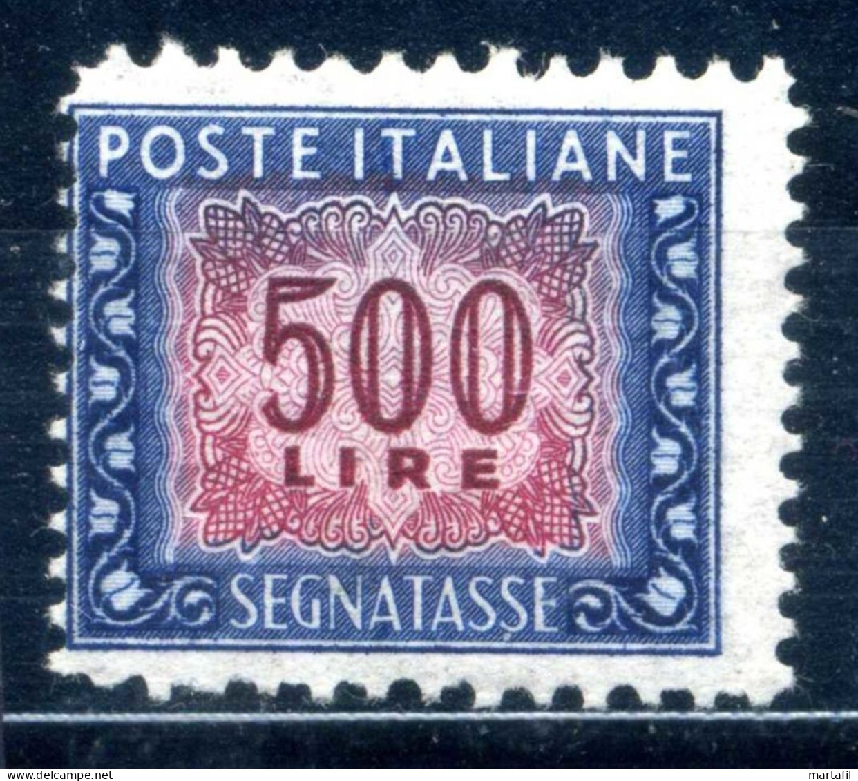 1947-54 Repubblica Italia Segnatasse Tax N.110 MNH ** 500 Lire - Portomarken