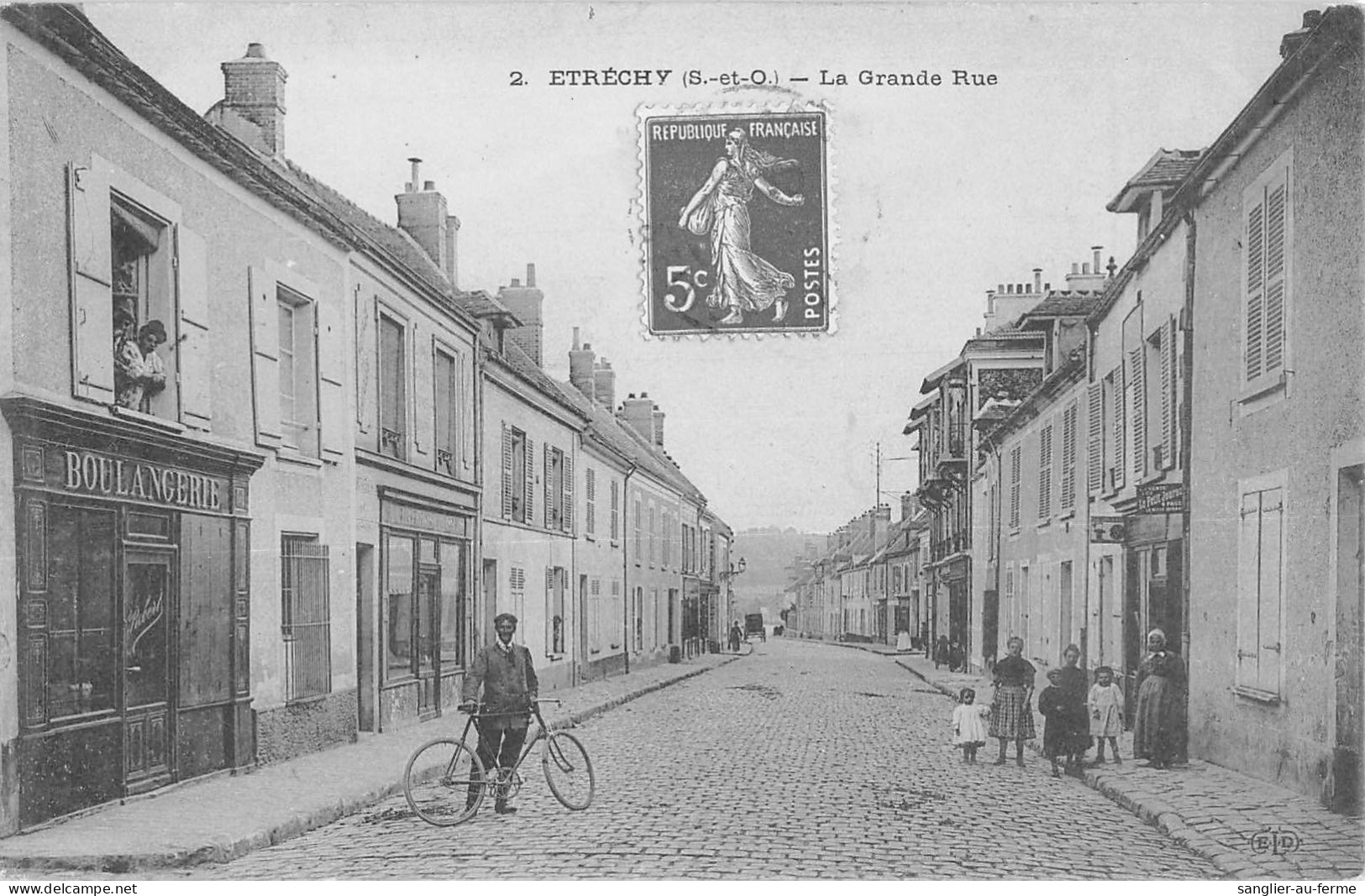 CPA 91 ETRECHY / LA GRANDE RUE / BOULANGERIE - Etrechy