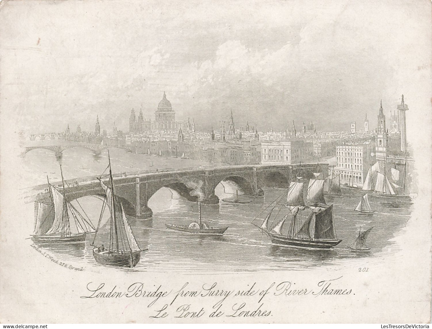 Carte Porcelaine - London Bridge From Surry Side Of River Thame - Le Pont De Londres  - Carte Postale Ancienne - Cartes Porcelaine