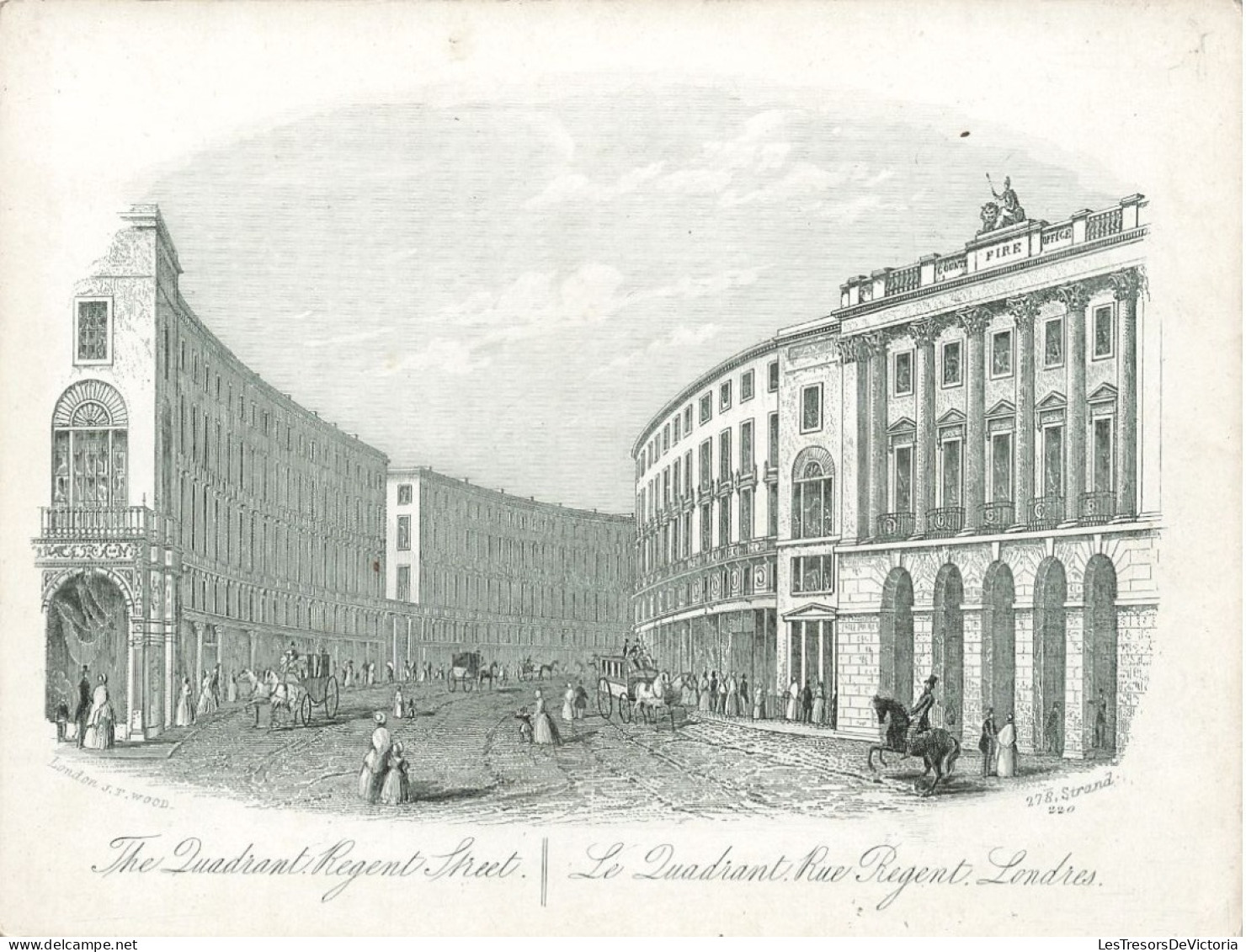 Carte Porcelaine - The Quadrant Regent Street - La Quadrant Rue Regent - Londres - Carte Postale Ancienne - Porzellan