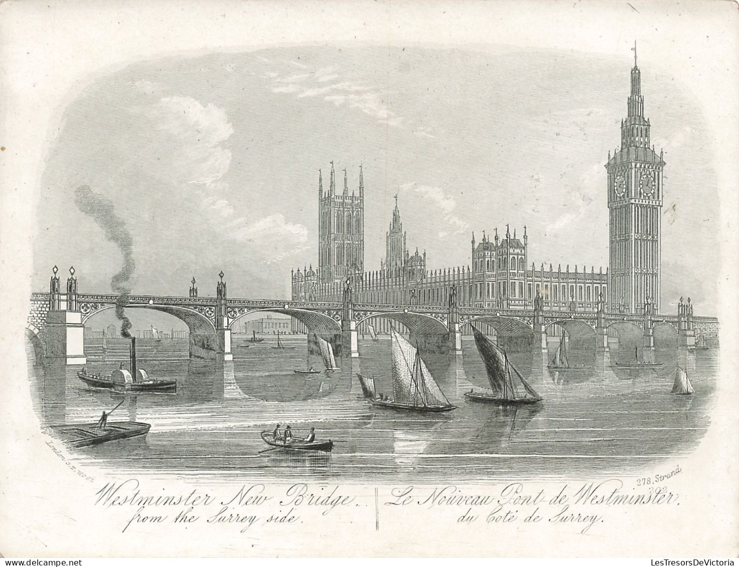 Carte Porcelaine - Westminster New Bridge Fro The Surrey Side - Le Nouveau Pont De Westminster  - Carte Postale Ancienne - Cartoline Porcellana