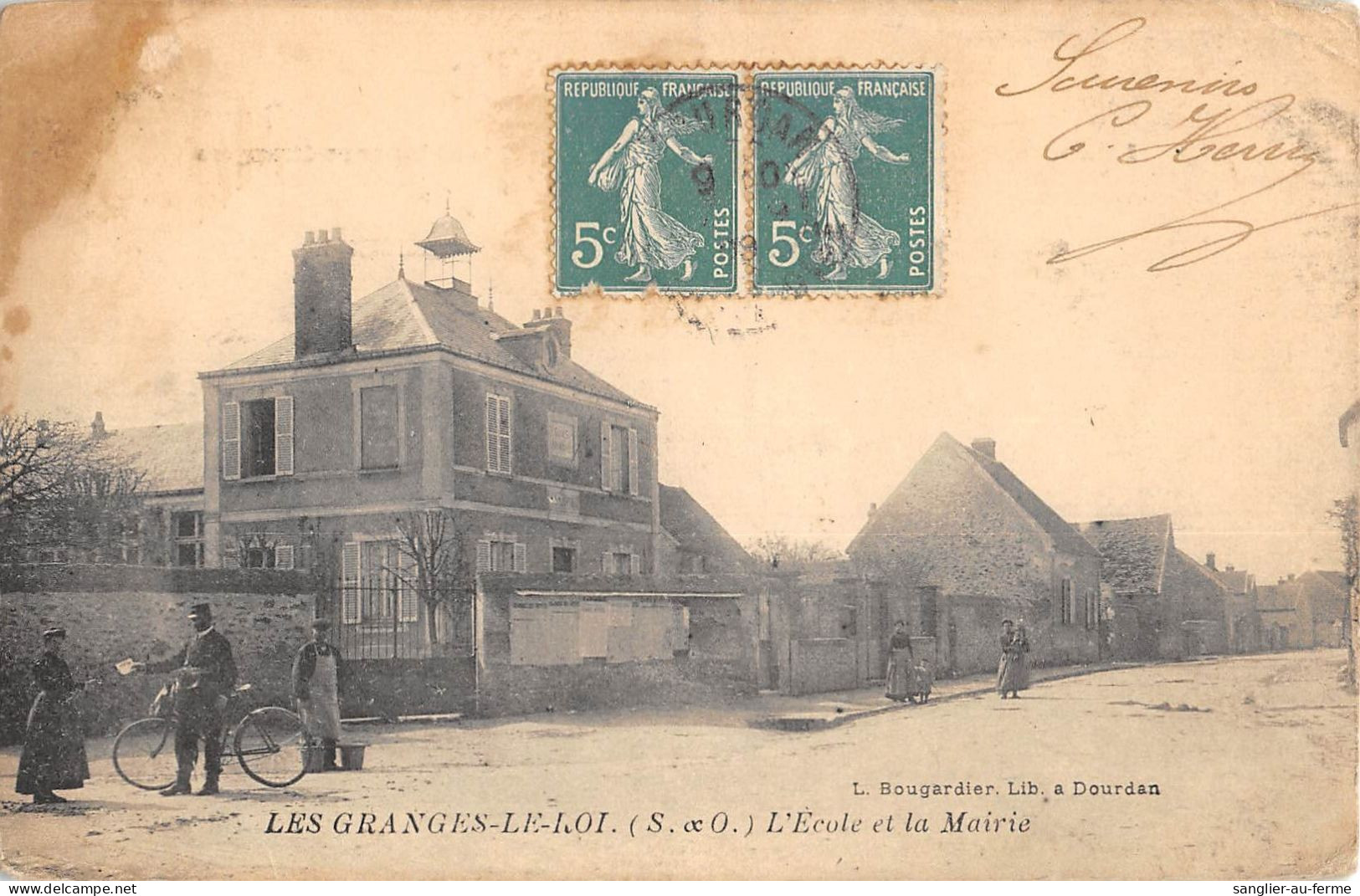 CPA 91 LES GRANGES LE ROI / ECOLE / MAIRIE / Cliché Rare - Sonstige & Ohne Zuordnung