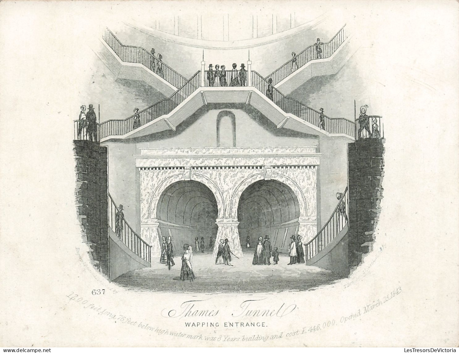 Carte Porcelaine - Thames Tunnel - Wapping Entrance - Carte Postale Ancienne - Cartes Porcelaine