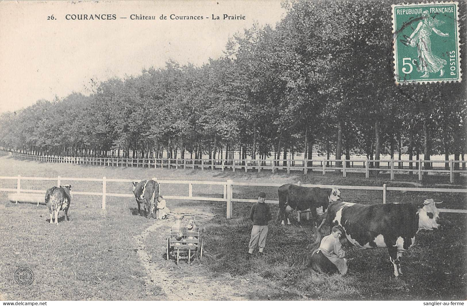 CPA 91 COURANCES / CHATEAU DE COURANCES / LA PRAIRIE / VACHE / LAITIERE - Sonstige & Ohne Zuordnung