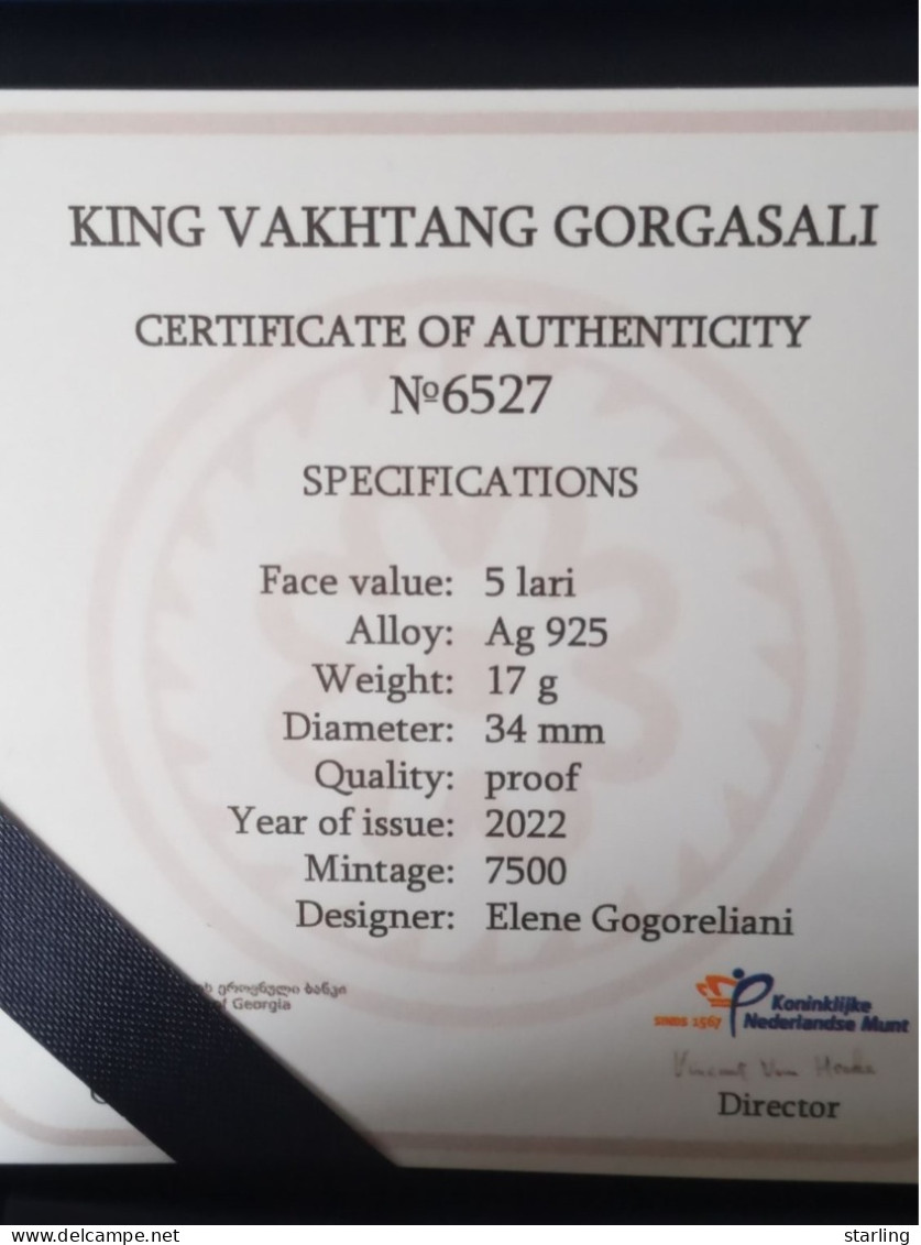 Georgia 2022 King Vakhtang Gorgasali Collector Coin Silver Proof   See Description Please - Georgië