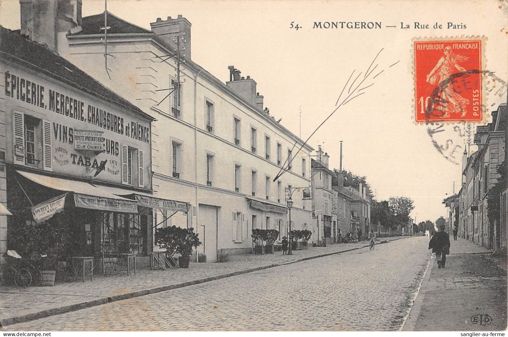 CPA 91 MONTGERON / LA RUE DE PARIS / EPINCERIE / MERCERIE / TABAC - Montgeron