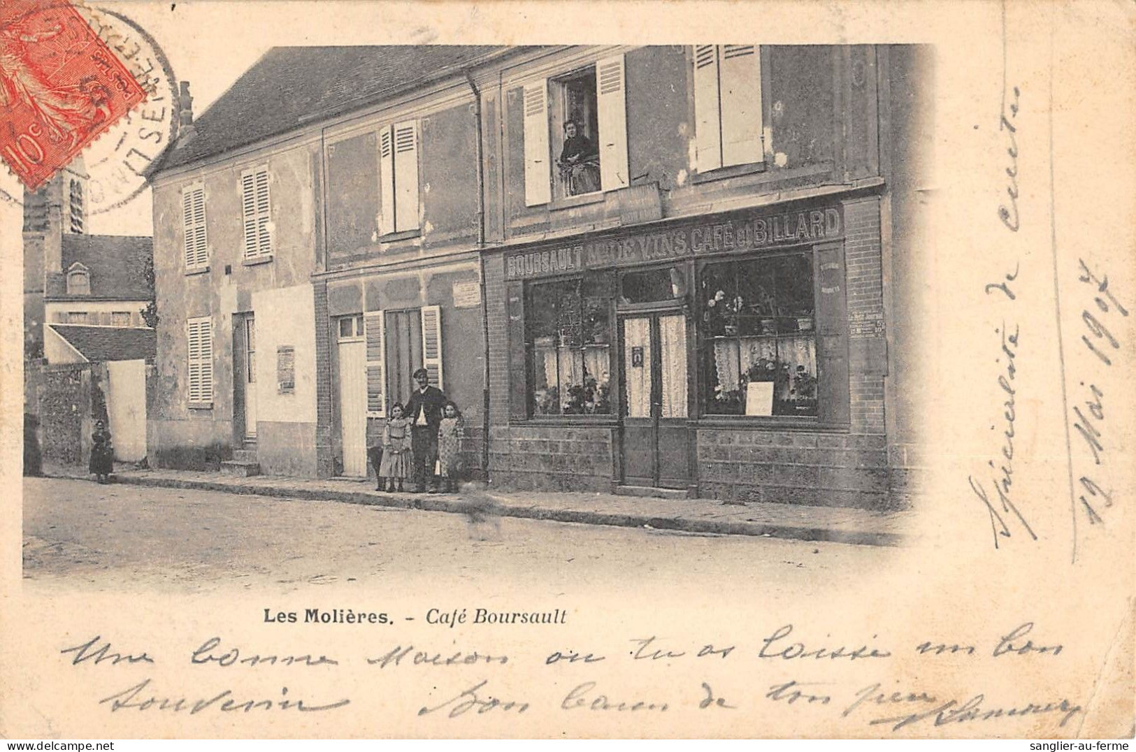 CPA 91 LES MOLIERES / CAFE BOURSAULT - Sonstige & Ohne Zuordnung