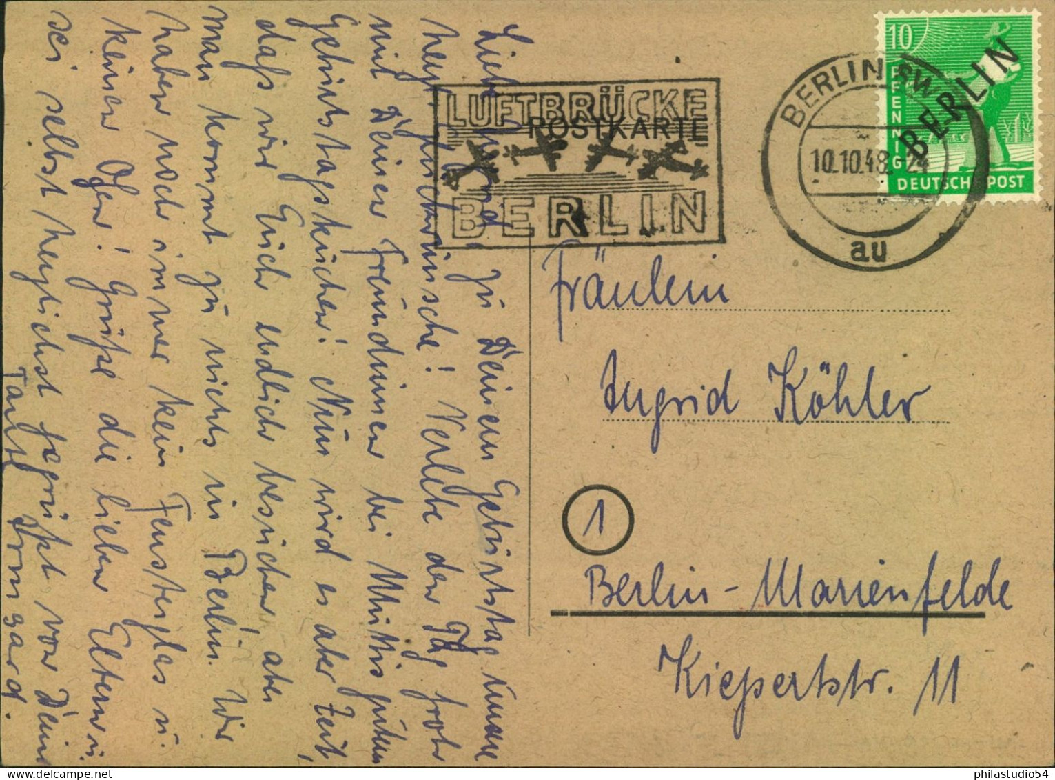 1948/1949, BERLINER BLOCKADE ; Rotaufdruck, Bedarf - Sonstige & Ohne Zuordnung