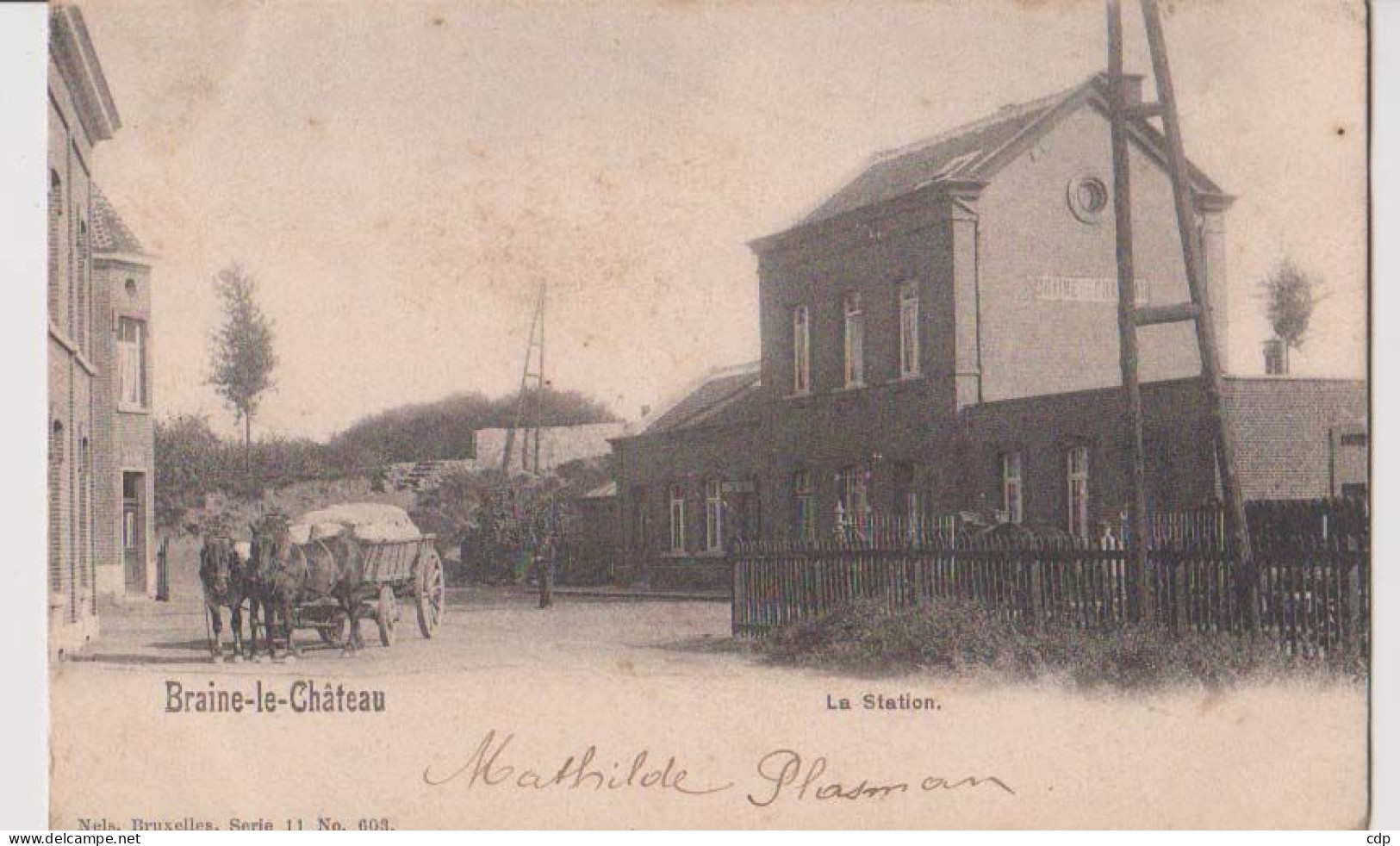 Cpa Braine Le Chateau   Gare  Attelage   1904 - Braine-le-Chateau