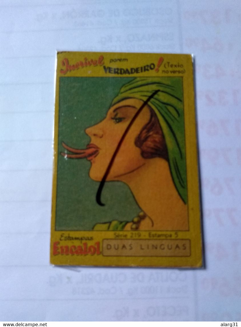 Cromo No Postcard.believe It Or Not Series.1940. Eucalol Soap Cromo.gaetel Meyer.has Tongue.seem To Be A Second One.as P - Santé