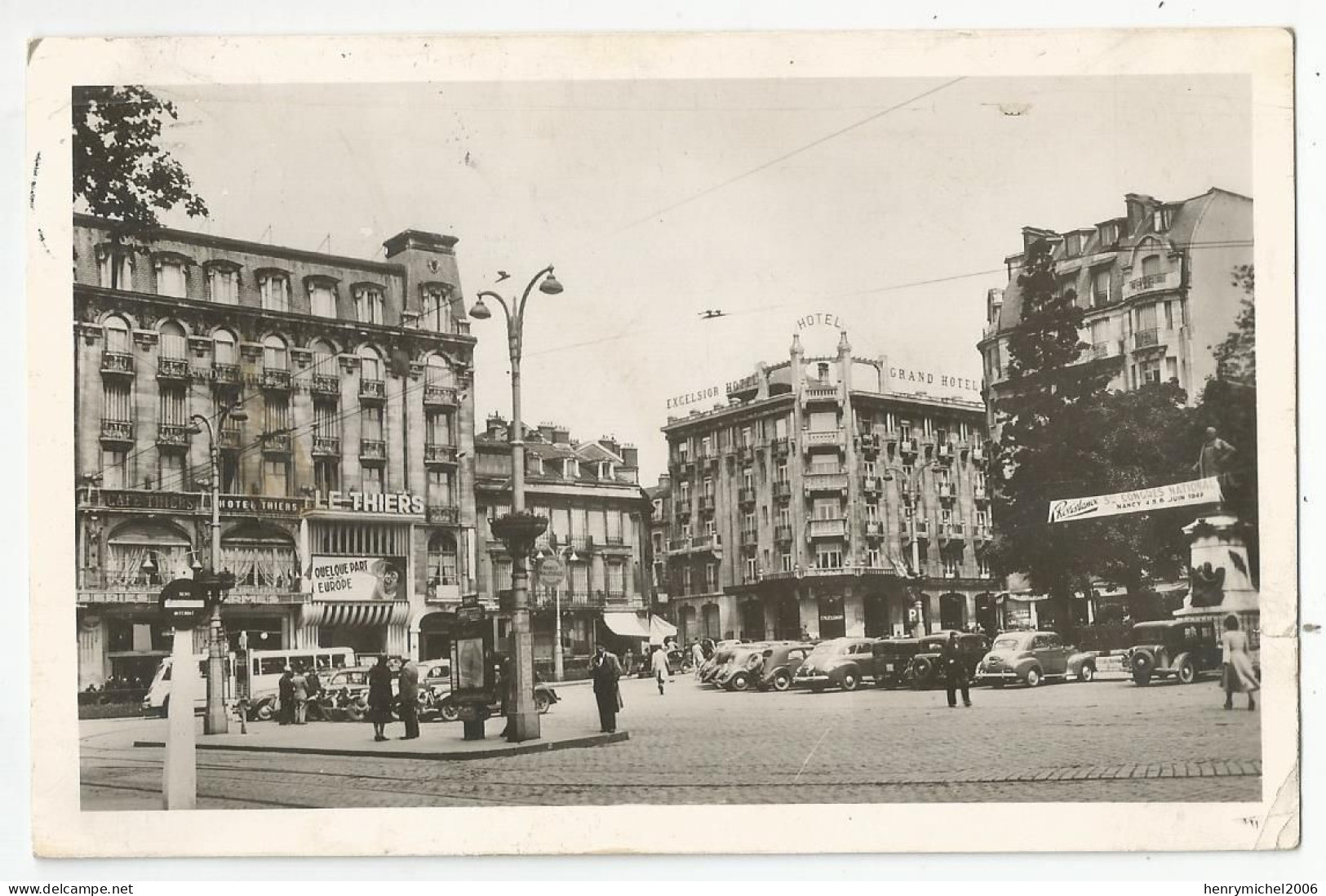 54 Nancy Place Thiers Cinema Affiche Fim A Droite Banderolle 3 E Congrés De La Resistance 1949 Ed Reant - Nancy