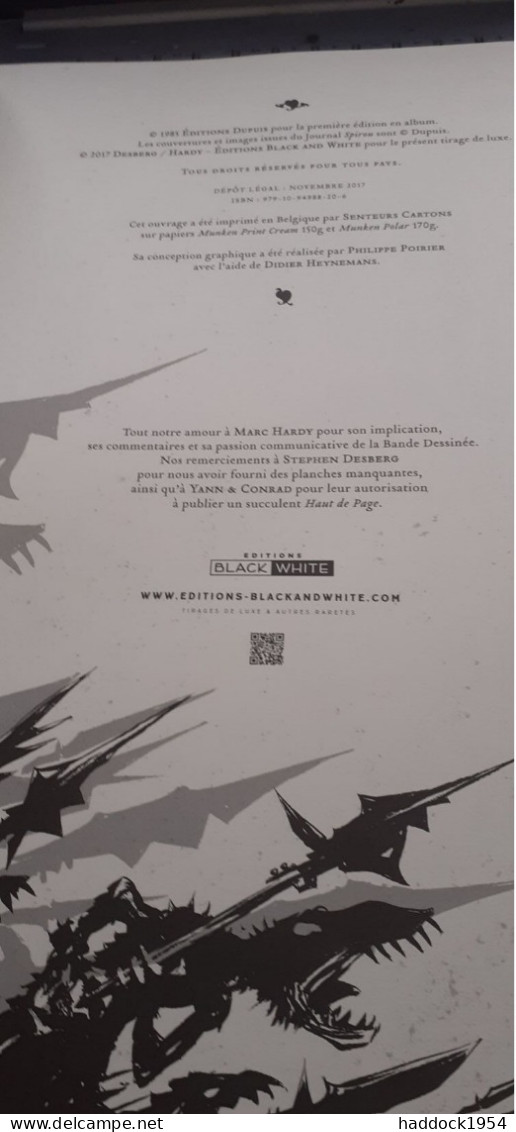 ARKEL la fleur du pendu - les 7 diables supérieurs DESBERG HARDY éditions black et white 2017