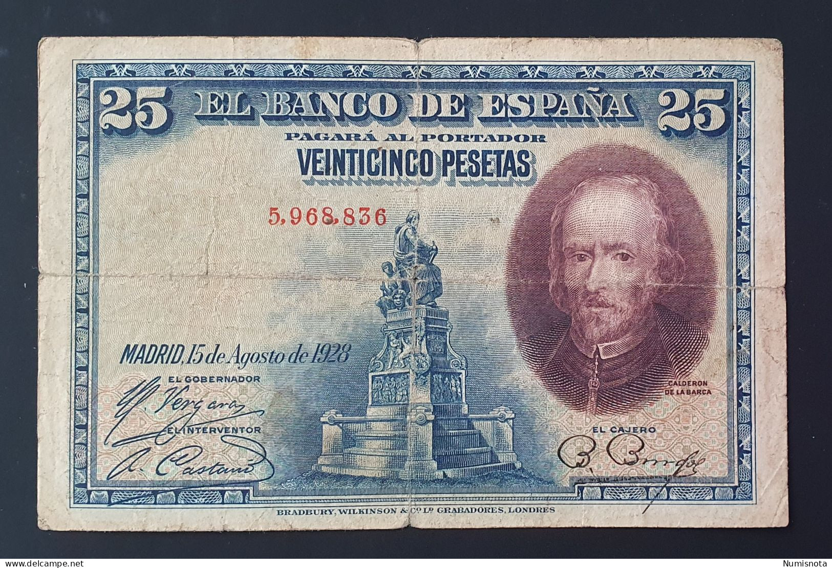 España Billete 25 Pesetas 1928 SIN SERIE - 1-2-5-25 Peseten