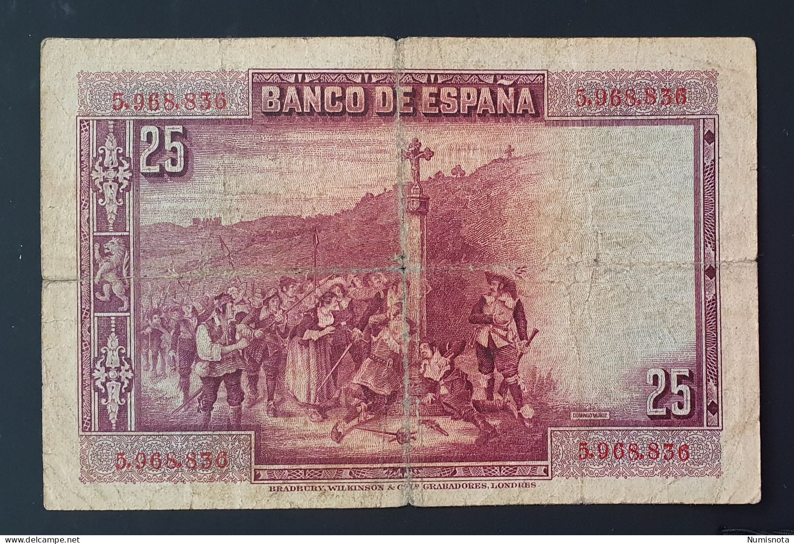 España Billete 25 Pesetas 1928 SIN SERIE - 1-2-5-25 Pesetas