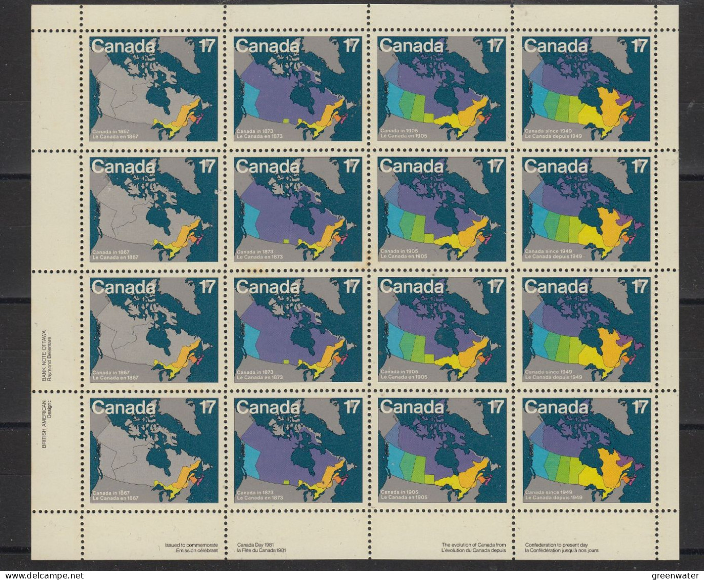 Canada 1981 Canada Day Sheetlet ** Mnh (58568) - Full Sheets & Multiples