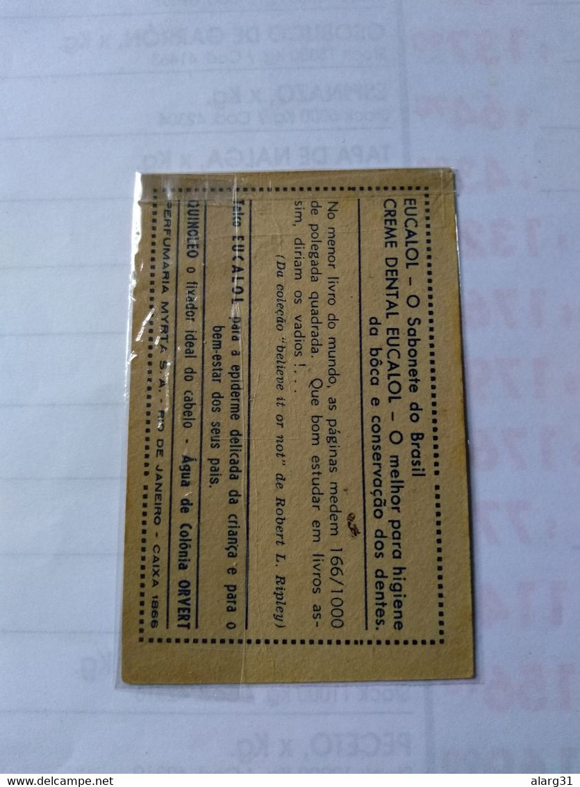 Cromo No Book.believe It Or Not Series.1940. Eucalol Soap Cromo.the Smallest Book.pages Measure.0.166 Square Inch. - Other & Unclassified